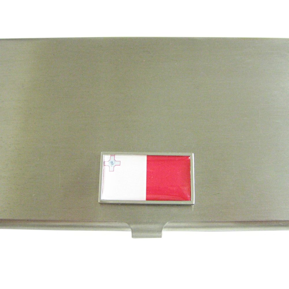 Thin Bordered Malta Country Flag Business Card Hol